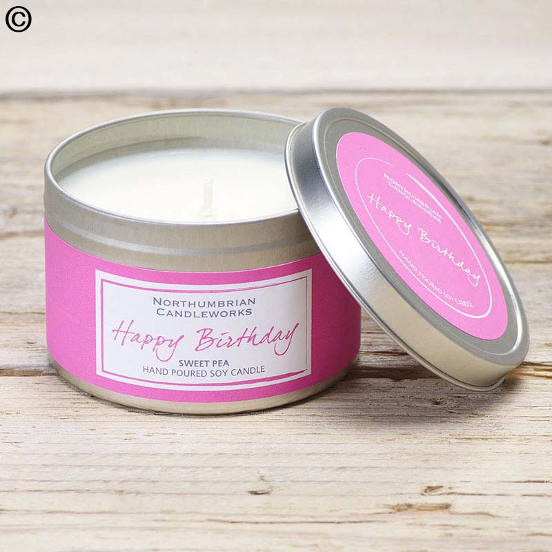 Happy Birthday Sweet Pea Candle