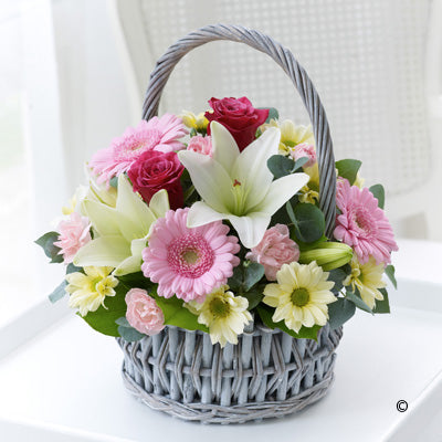 Pink And Cream Basket